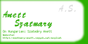 anett szatmary business card