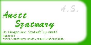 anett szatmary business card